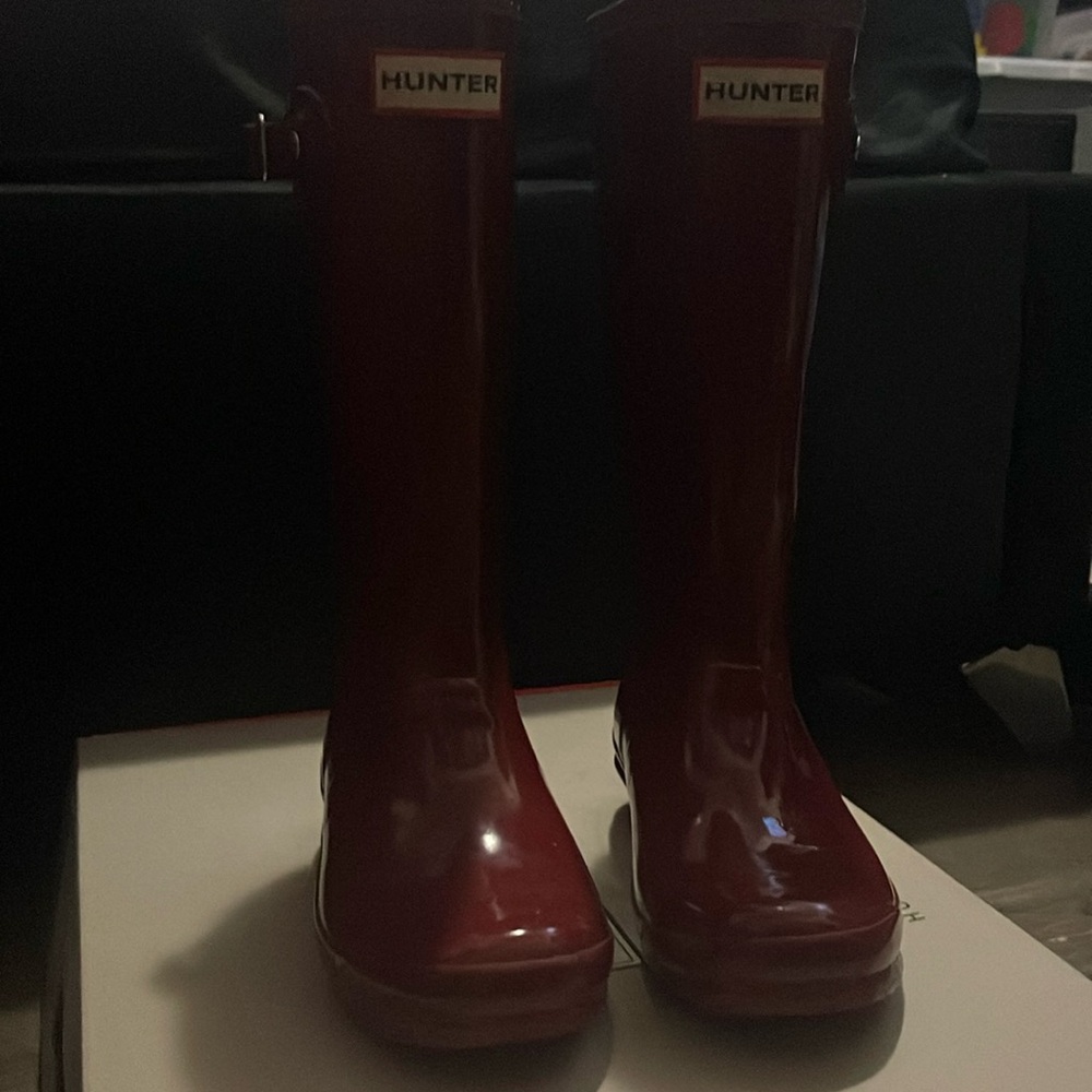 Fall red Little girl hunter boots